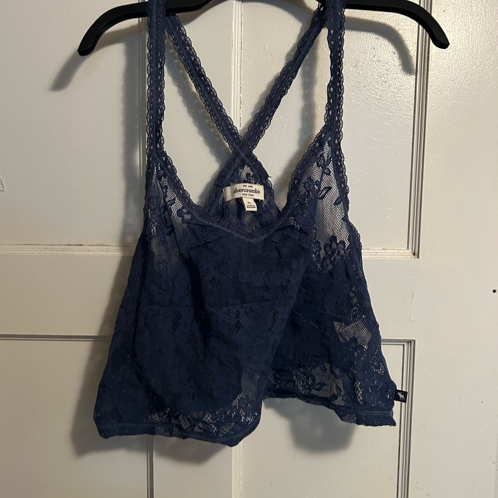 Abercrombie Kids Navy Lace Crop Top